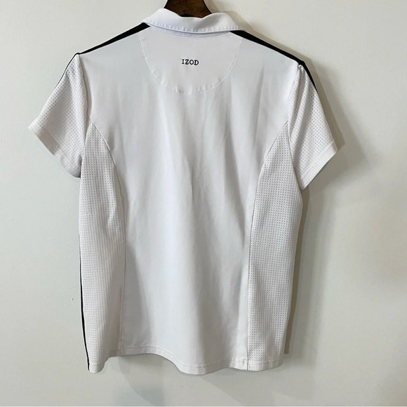 IZOD x-tra dry 1/4 Zip White and Black Polo Shirt Size M - Picture 4 of 16